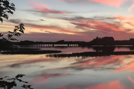 Sunset over lake in Oneida County Wisconsin